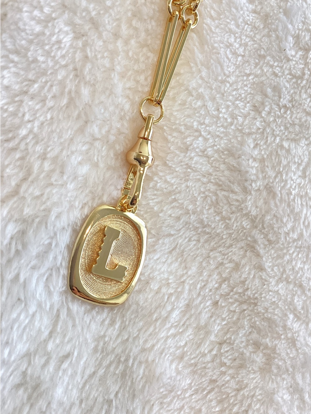 Anthropologie 14KT Gold Plated Monogram Necklace Pendant New Initial Letter L